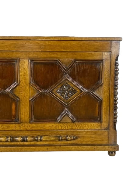 Original Antique English Bed – Hand-Carved Oak