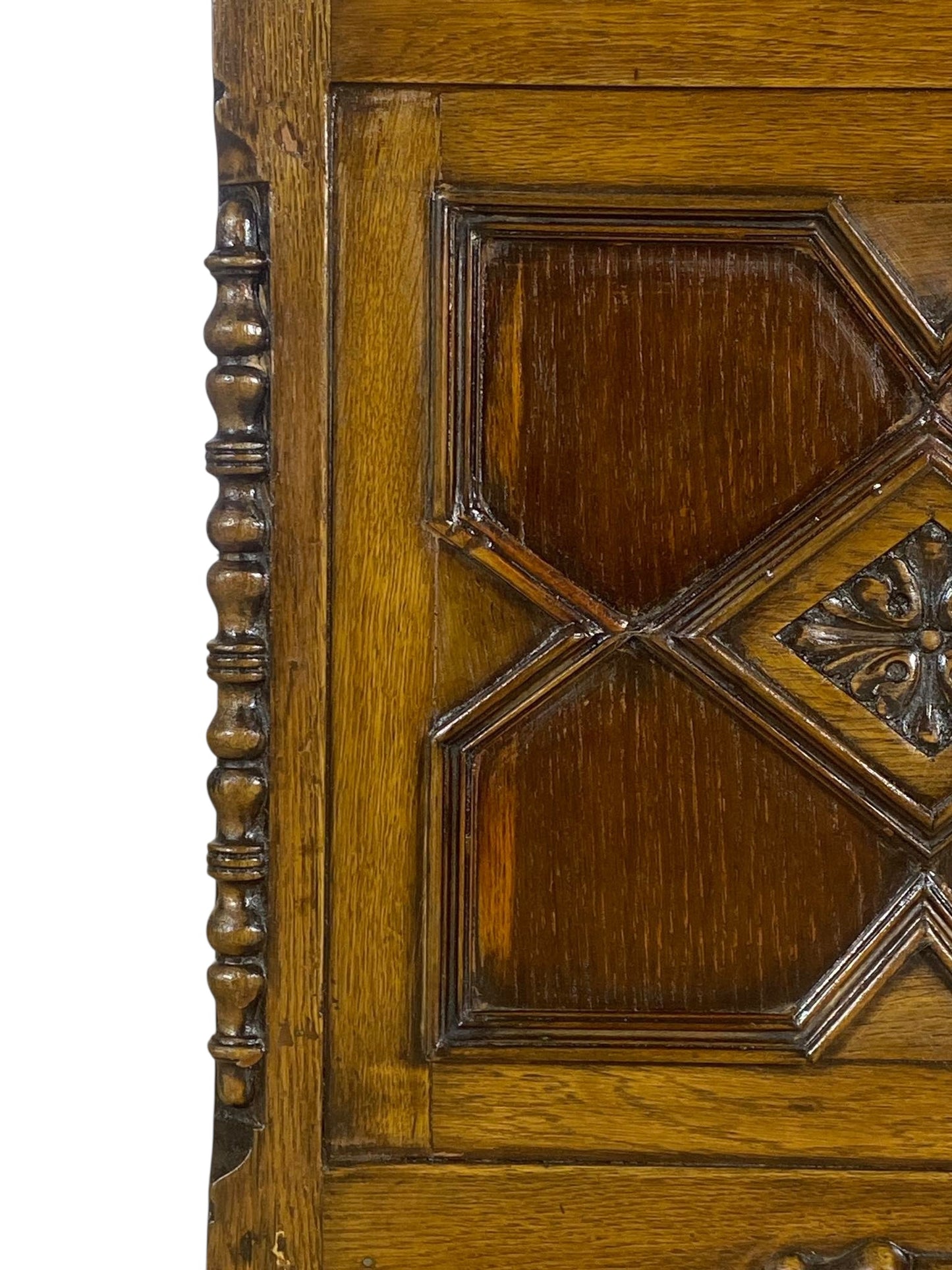 Original Antique English Bed – Hand-Carved Oak