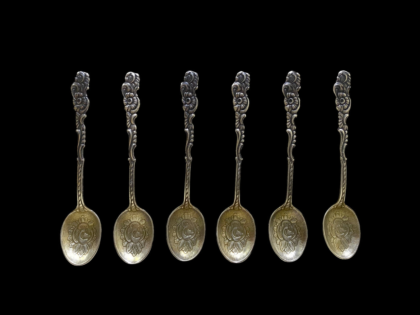Rare Antique English Sterling Silver Spoons – Set of 6 (Early 20th Century)