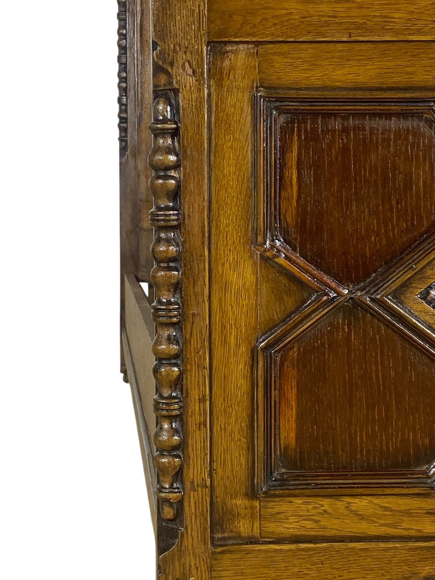 Original Antique English Bed – Hand-Carved Oak