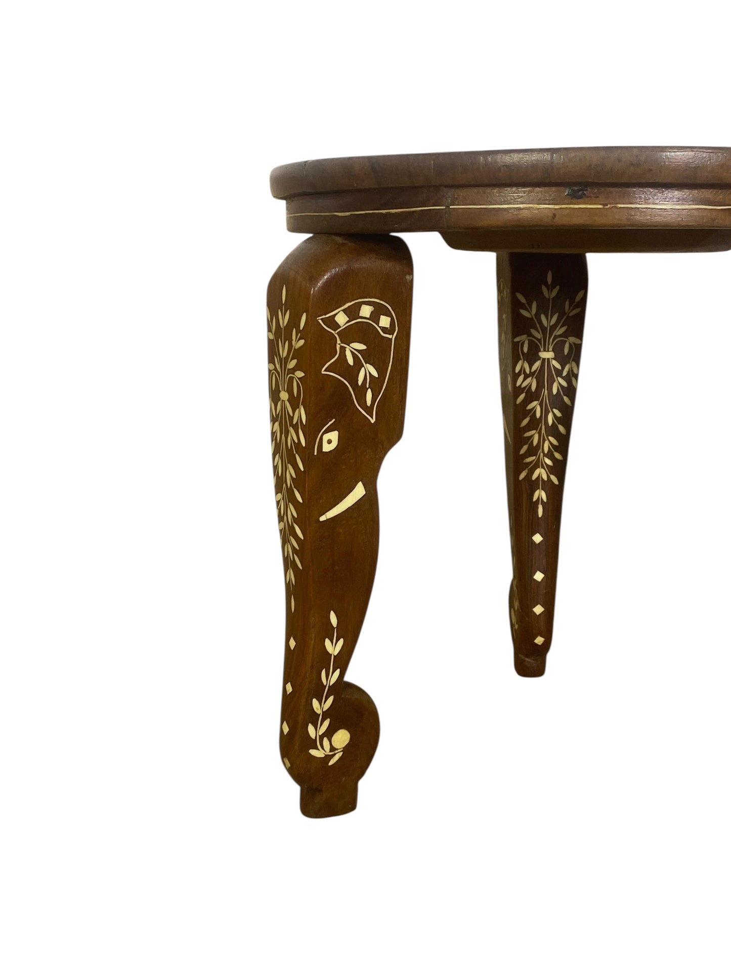 Antique Indian Side Table in Mughal Style with Ivory Inlay