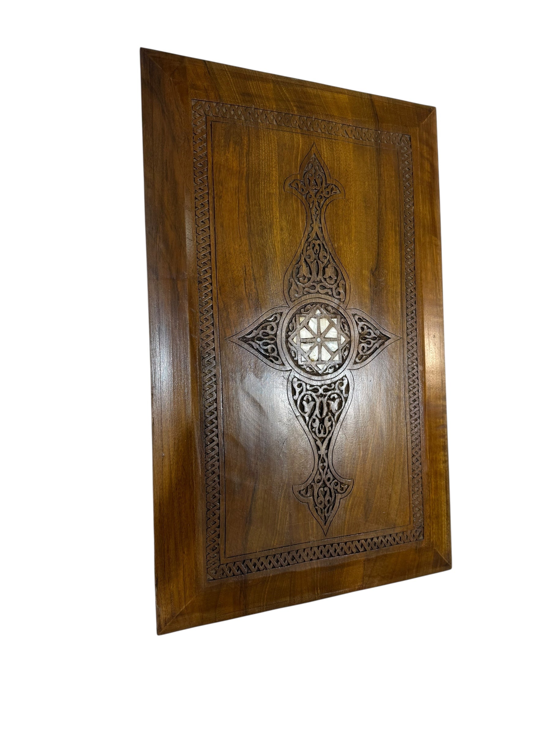 Antique Ottoman Levantine Wall Panel – Hand-Carved with Inlay