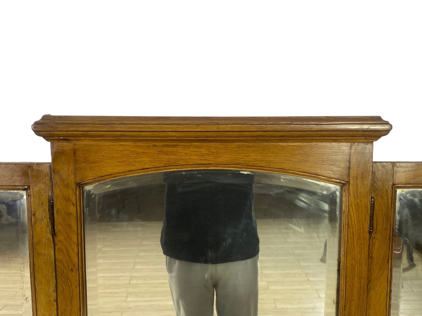 Rare 20th Century French Oak Dresser with Mirrors (Two Separate Pieces)