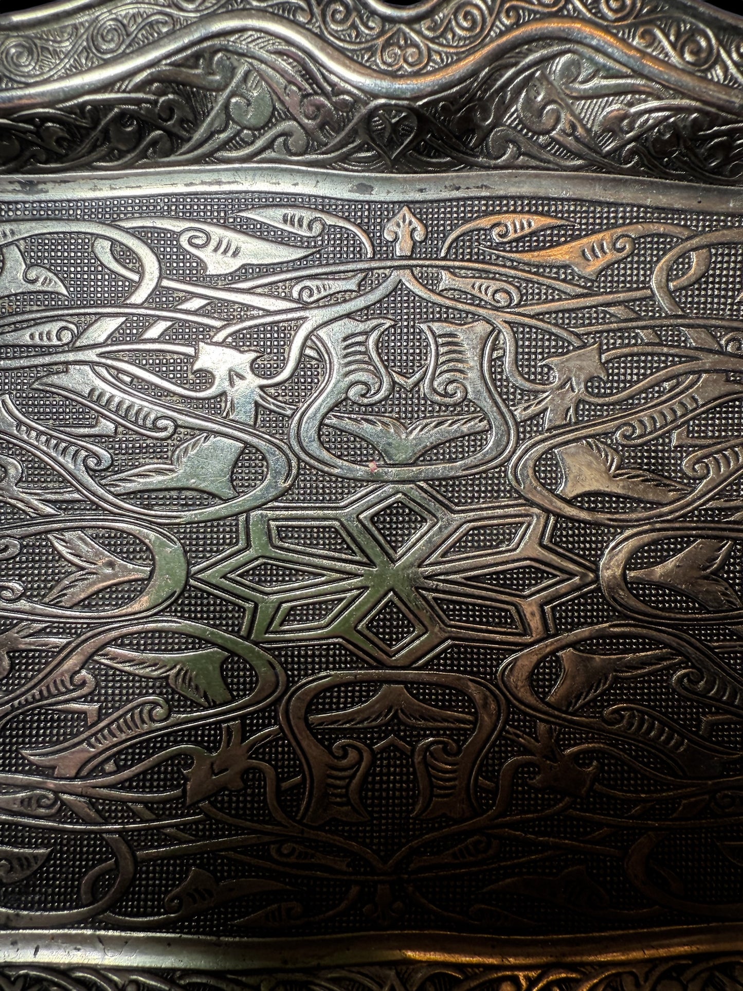 Turkish Serving Tray – Gazi Brand, Hand-Engraved semi-bronze