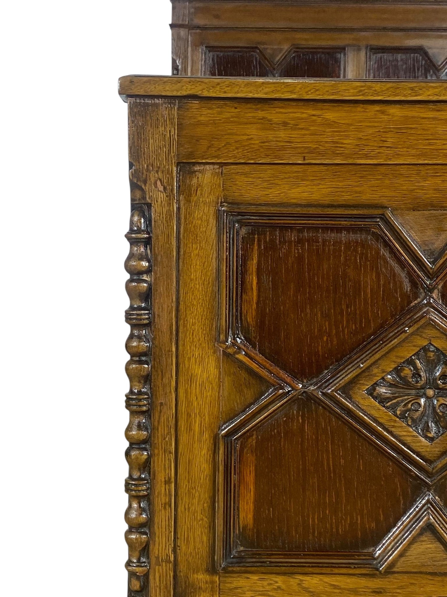 Original Antique English Bed – Hand-Carved Oak