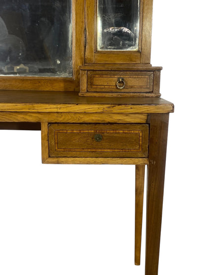 Rare 20th Century French Oak Dresser with Mirrors (Two Separate Pieces)