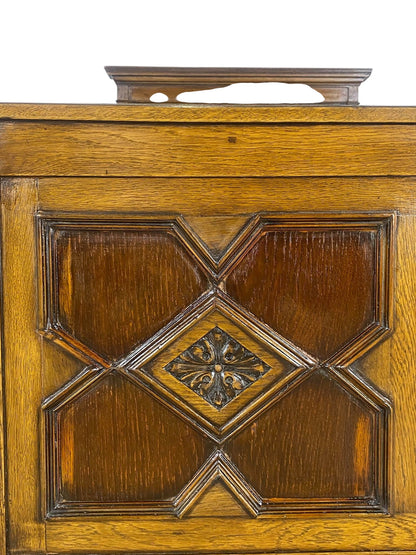 Original Antique English Bed – Hand-Carved Oak