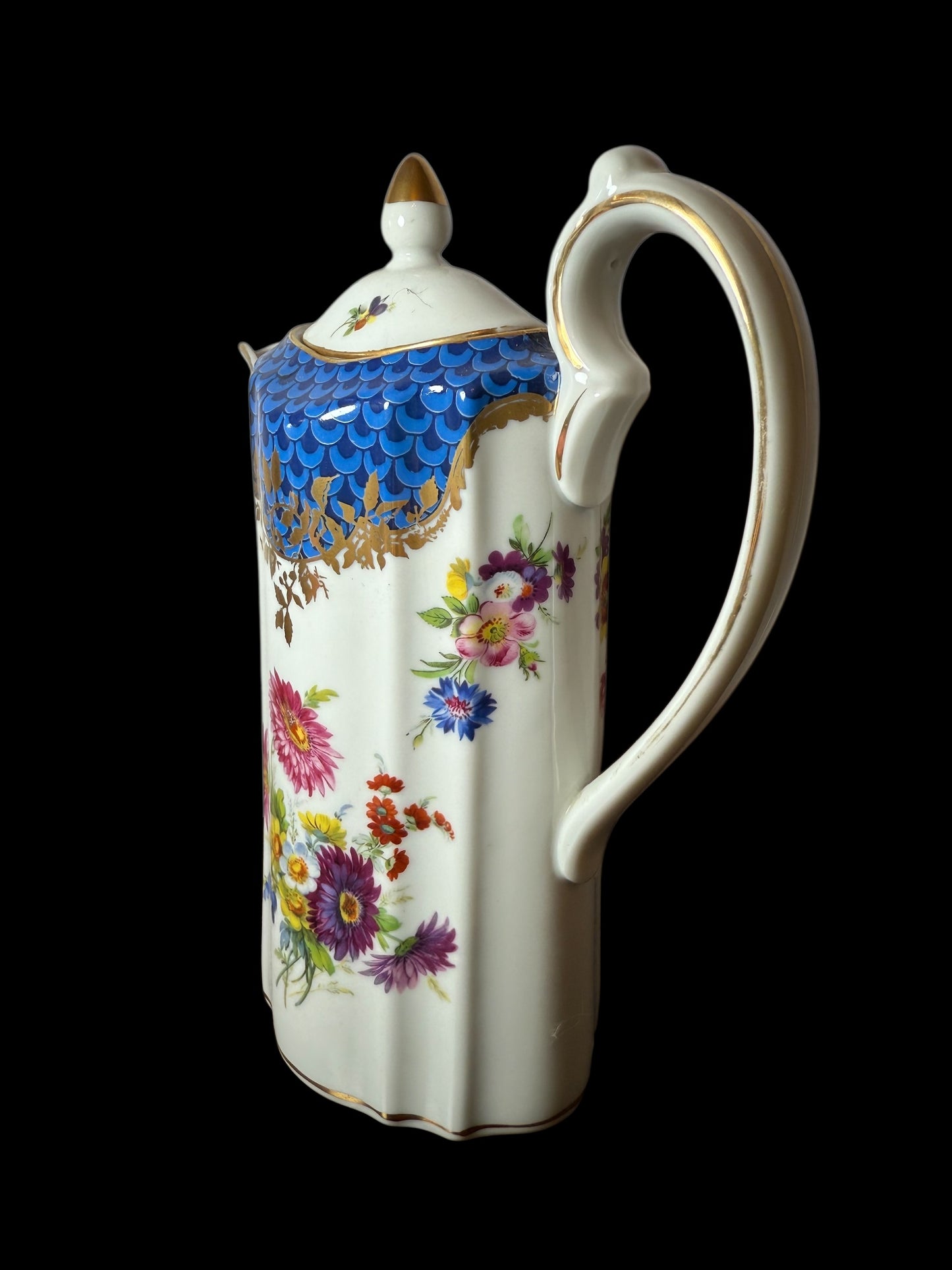 Minton / Dresden / Japan Flowers Tea Espresso Coffee Pot Cream Sugar Set