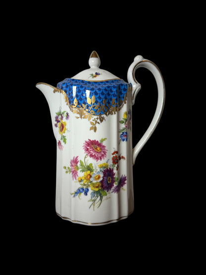 Minton / Dresden / Japan Flowers Tea Espresso Coffee Pot Cream Sugar Set