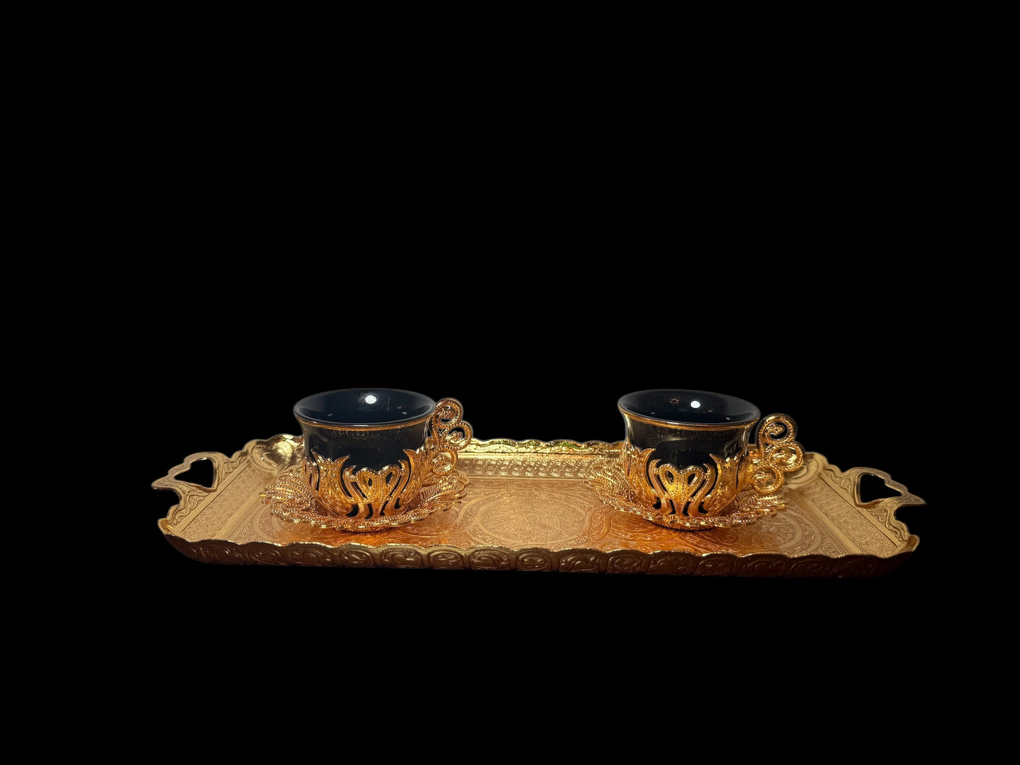 Turkish Serving Tray – Gazi Brand, Hand-Engraved Semi-Bronze