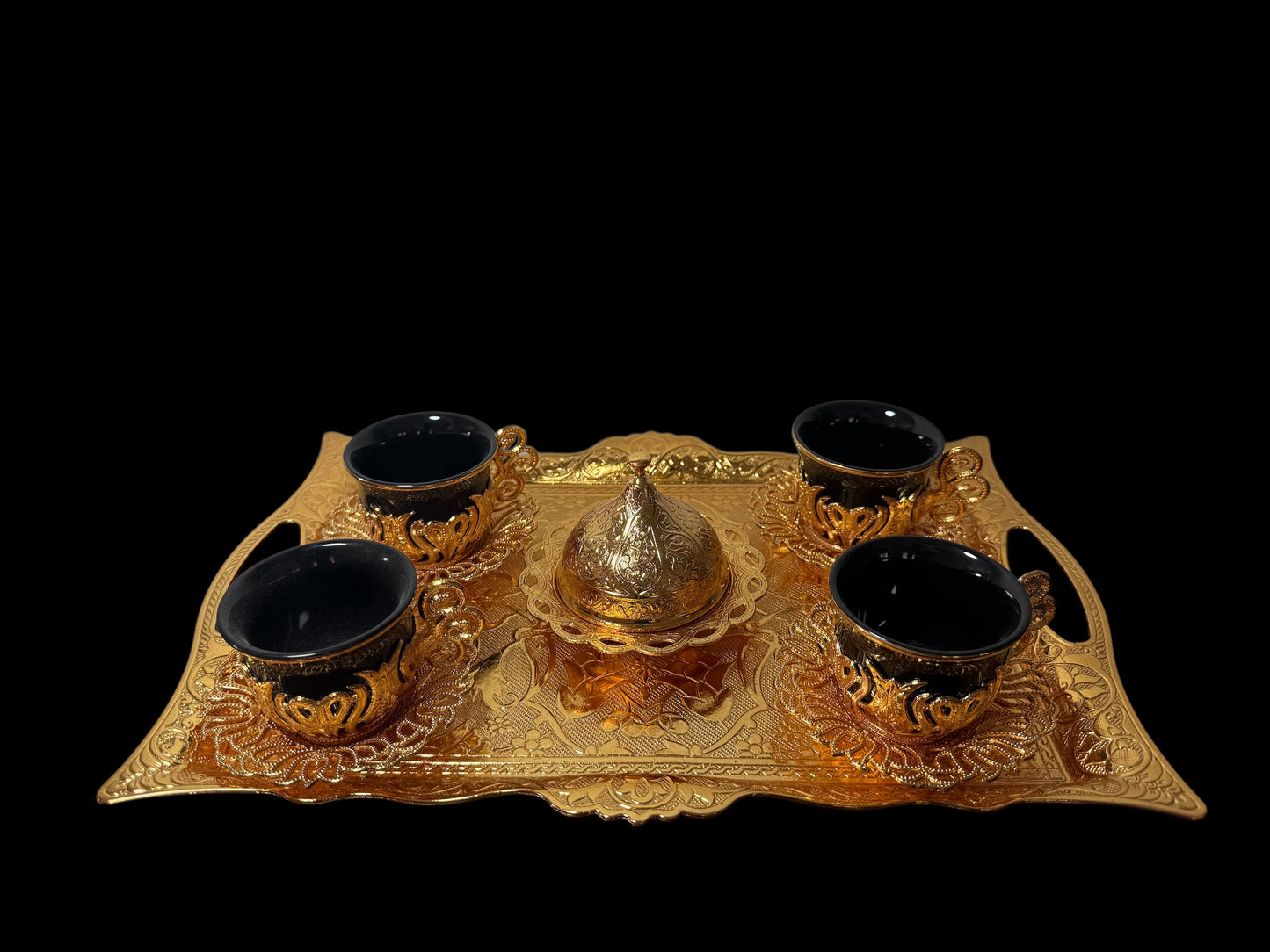 Turkish Serving Set – AGR Brand, Hand-Engraved Semi-Bronze