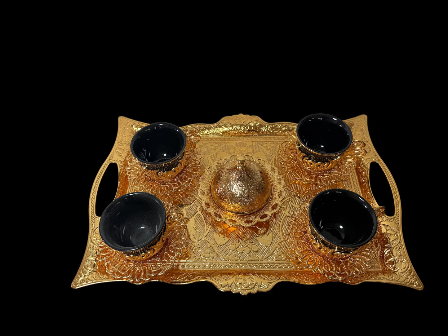 Turkish Serving Set – AGR Brand, Hand-Engraved Semi-Bronze