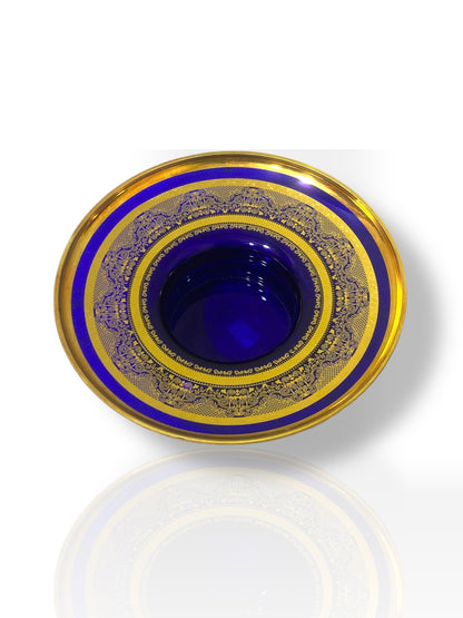 Rare Antique Bohemian Czech Cobalt Blue Crystal Tea Set — Hand-Painted 24k Gold, Original Box, Early 1900s