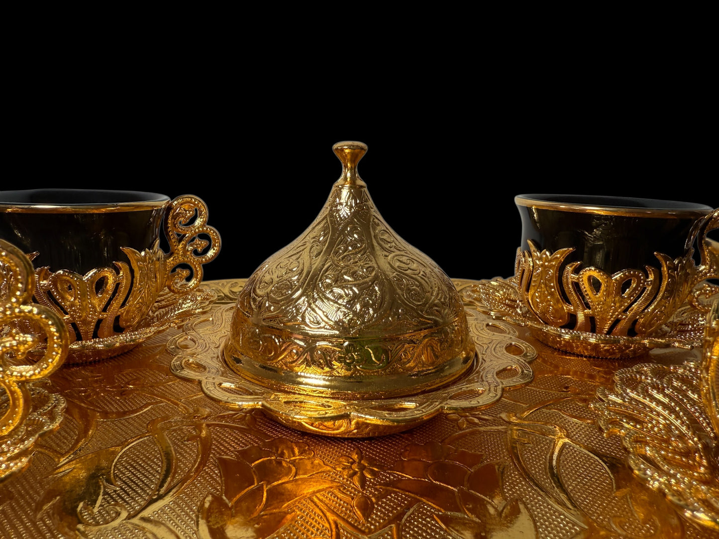 Turkish Serving Set – AGR Brand, Hand-Engraved Semi-Bronze