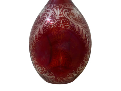 Authentic Vintage Egermann Bohemian Crystal Carafe Set – Rare 5-Piece Hand-Engraved Collection