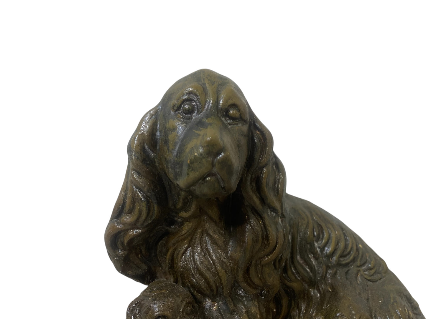 Rare Antique French Semi-Bronze Centerpiece – Hand-Carved with three Dog Figures