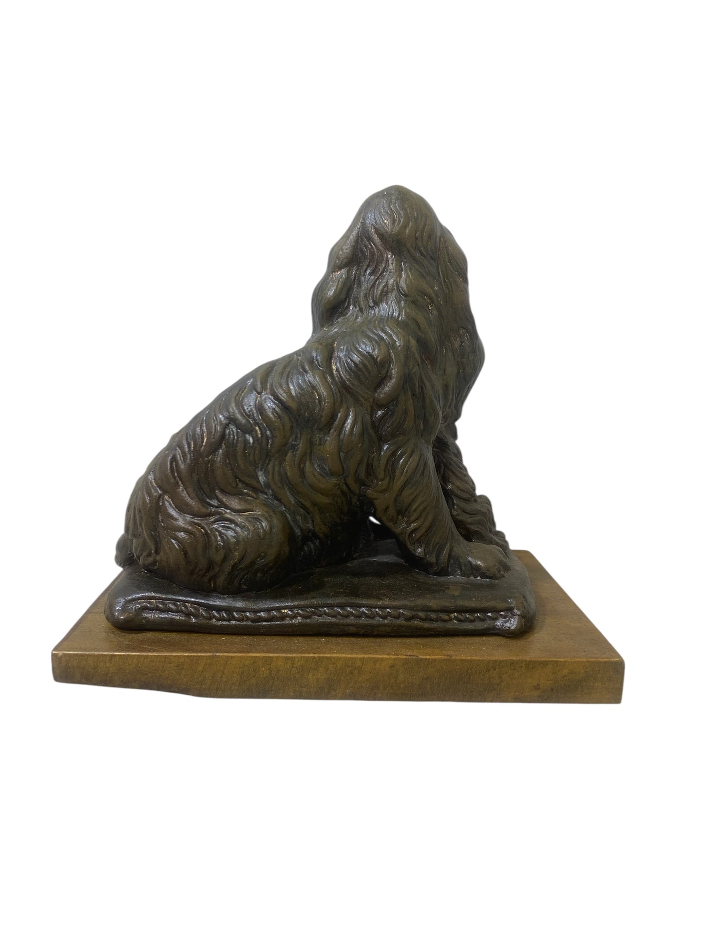 Rare Antique French Semi-Bronze Centerpiece – Hand-Carved with three Dog Figures