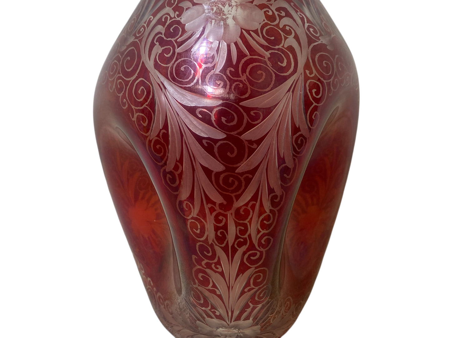 Authentic Vintage Egermann Bohemian Crystal Carafe Set – Rare 5-Piece Hand-Engraved Collection