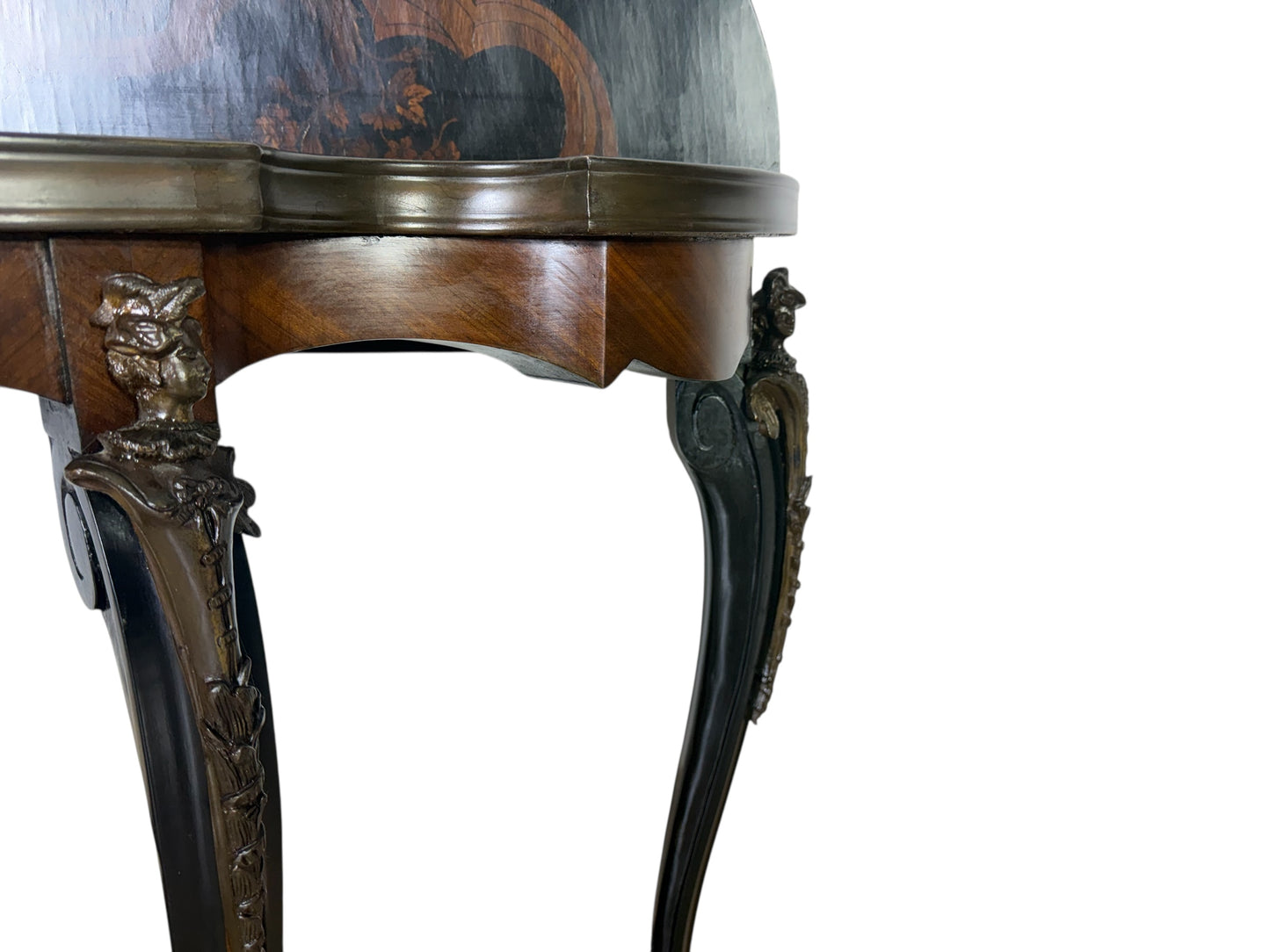Rare 19th-Century French Console Table • Fine Marquetry & Hand-Chiseled Bronze Mounts