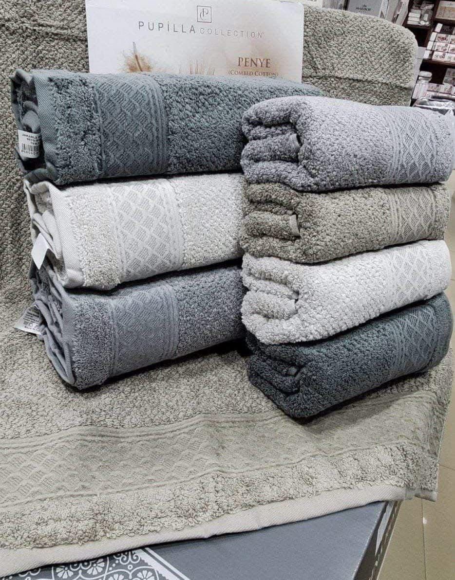 Pupilla Prag Turkish Bath Towel Set – 4 Pieces (100% Heavy Cotton)