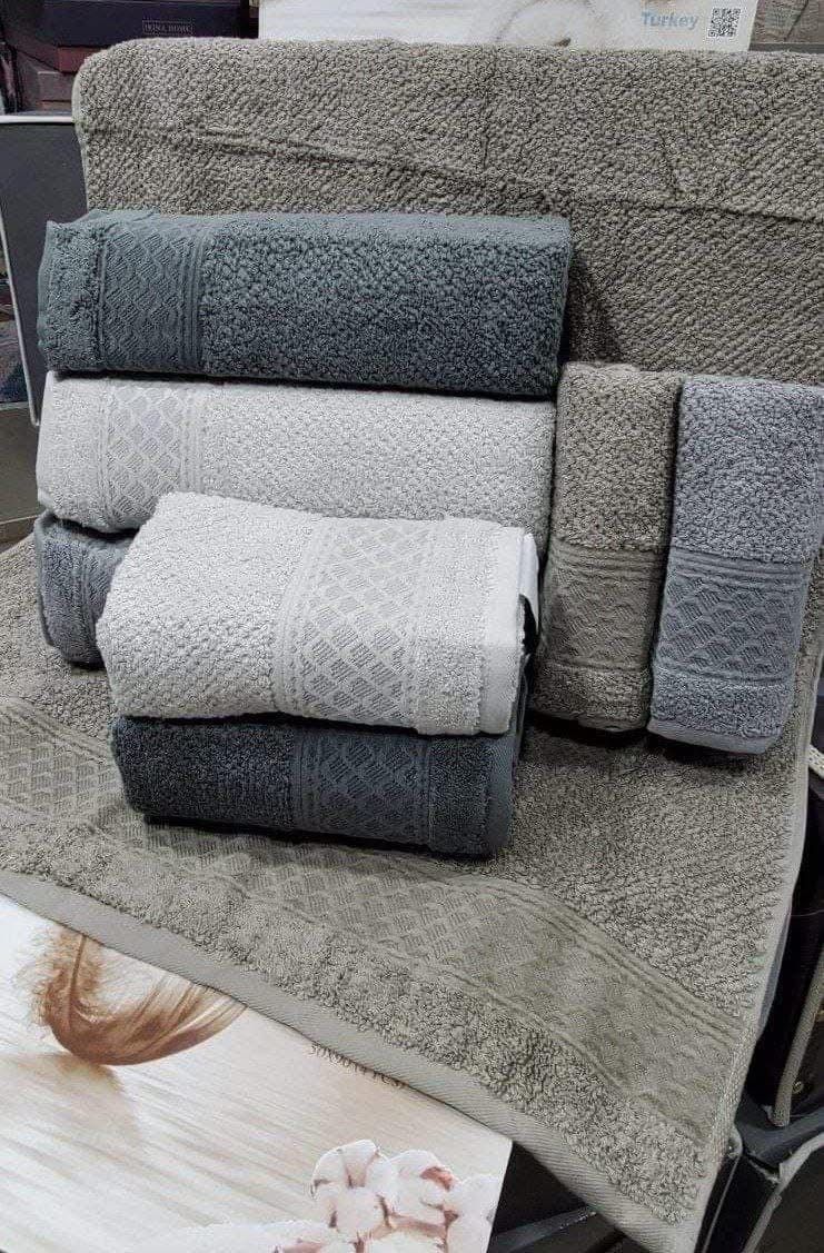 Pupilla Prag Turkish Bath Towel Set – 4 Pieces (100% Heavy Cotton)