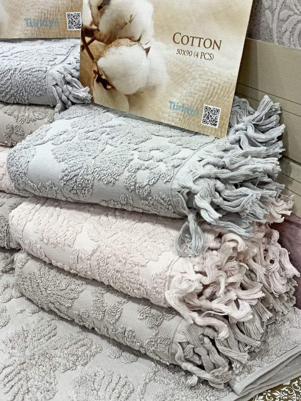 Pupilla Layd Kozali Turkish Bath Towel Set – 4 Pieces