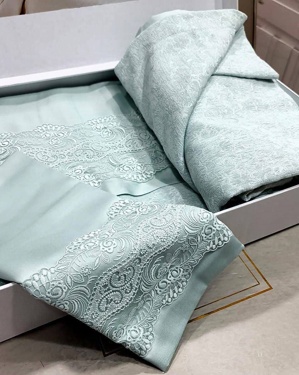 GELIN HOME 6-Piece Premium Bed Set with Guipure