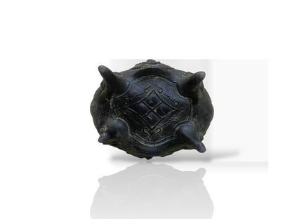 Antique Italian Mini Bonbonnière with Lid – Silver-Plated Bronze & Belgian Crystal