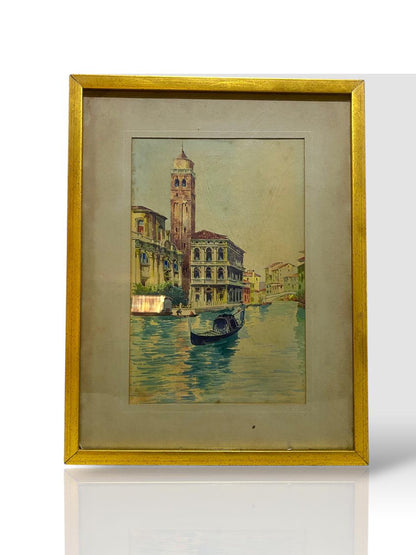 Vittorio Rappini (Italian, 1877–1939) – Venetian Canal Scene tableaux