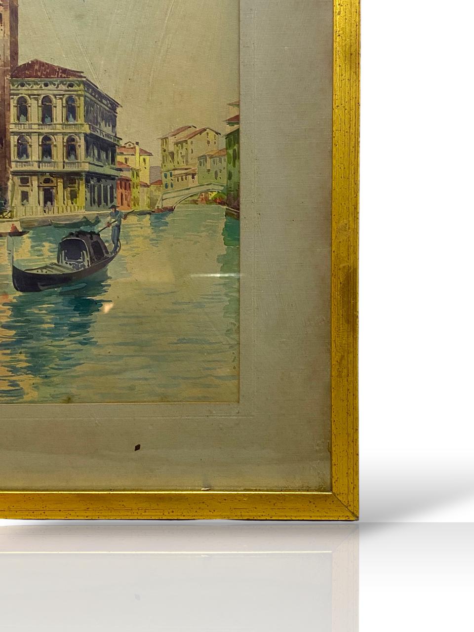 Vittorio Rappini (Italian, 1877–1939) – Venetian Canal Scene tableaux