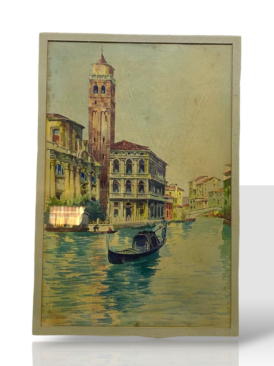 Vittorio Rappini (Italian, 1877–1939) – Venetian Canal Scene tableaux