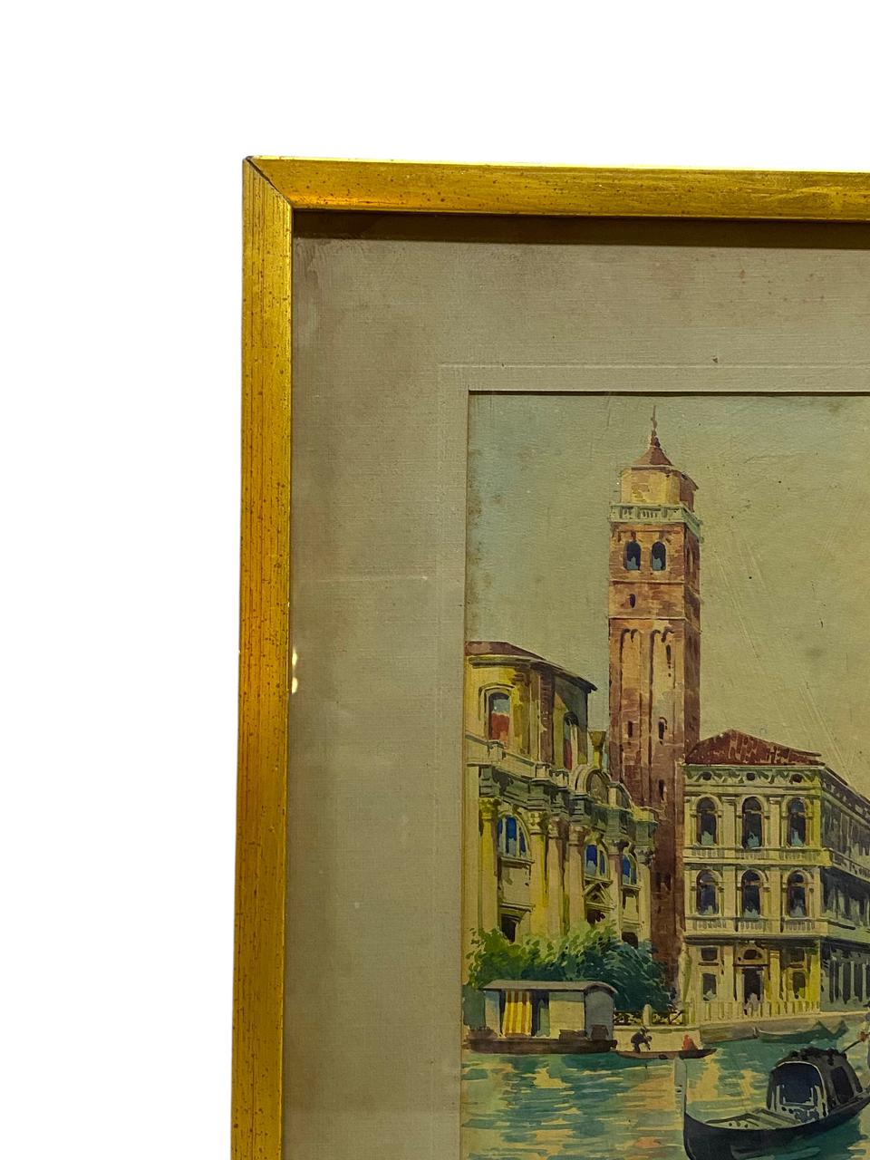 Vittorio Rappini (Italian, 1877–1939) – Venetian Canal Scene tableaux