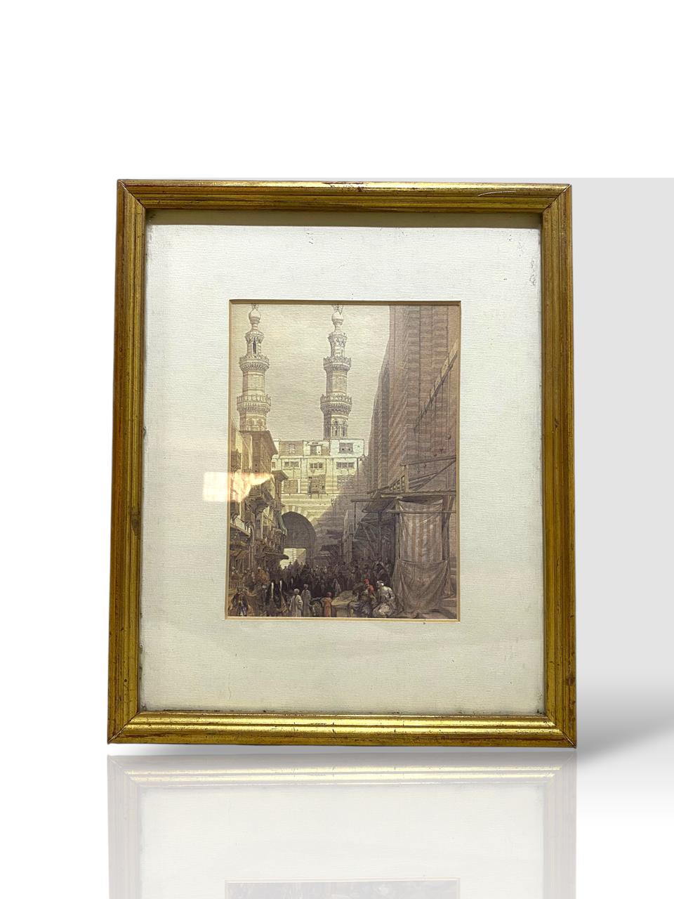 David Roberts – Offset Lithograph of a Minaret tableaux