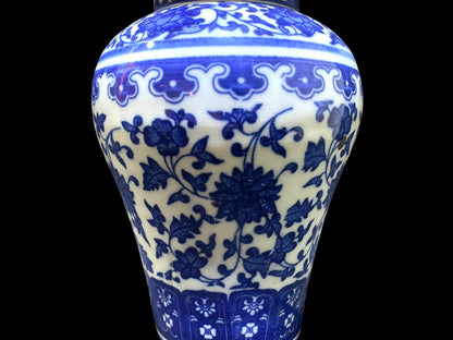 Hand-Painted Blue Chinese Lidded Potiche – Marked