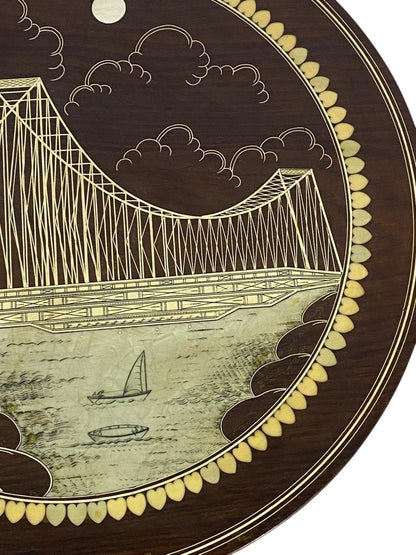 Ivory and Rosewood Carved Table 