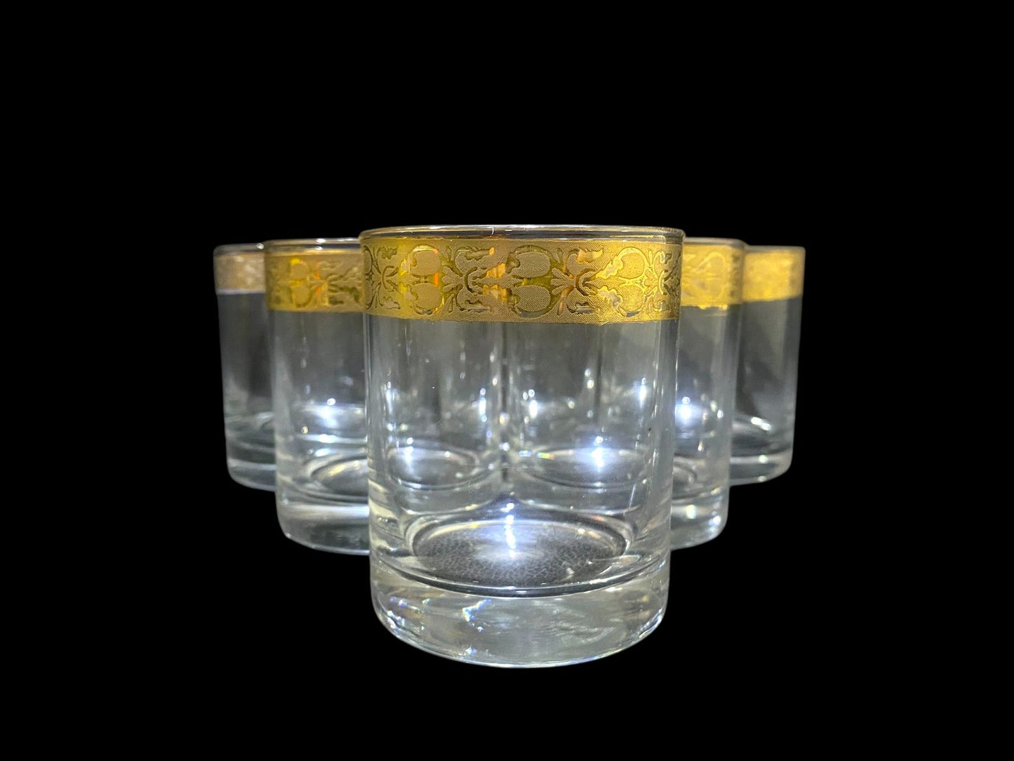 Rare Antique 8-Piece Tea Set – Likely Bohemian Crystal, Hand-Etched and Gold-Gilded