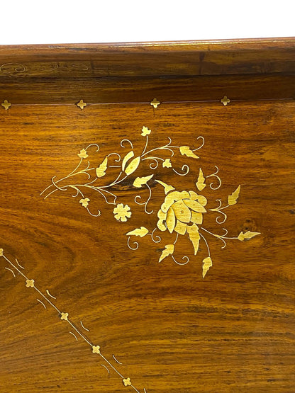 Antique Indian Rosewood Tray with brass Inlay