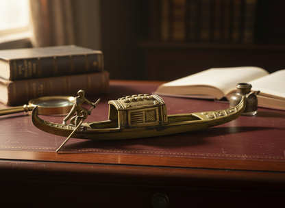 Antique Bronze Venetian Gondola Inkwell – Grand Tour Souvenir