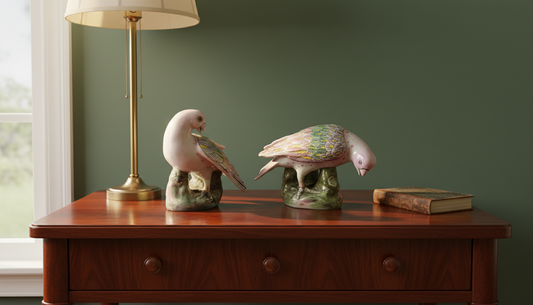 Pair of Chinese Porcelain Doves