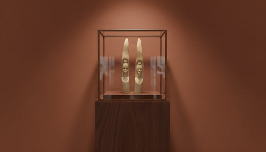 Pair of Hand-Carved African Ivory Elephant Sculptures