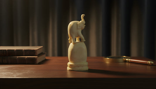 Authentic Antique French Natural Ivory Statue – Fully Hand-Carved with Fine Details