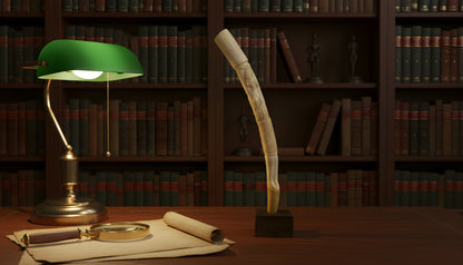 Hand-Carved African Ivory Elephant Sculpture on Solid Rosewood Base