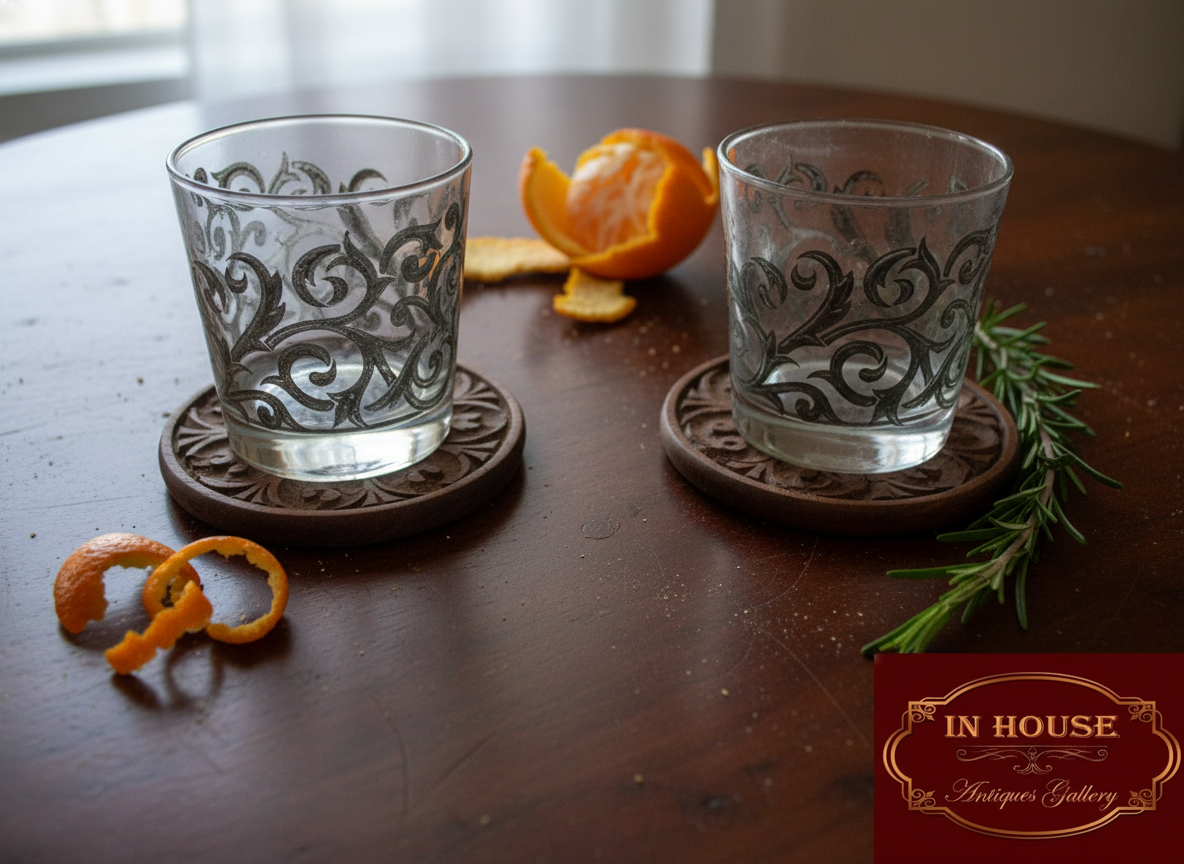 Vintage Libbey Orsini Lowball Glasses – Silver Filigree, Stamped